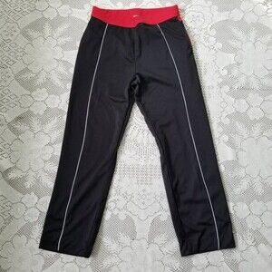 Curves Jogging Pants Women's M 10/12 Straight Leg Black Red